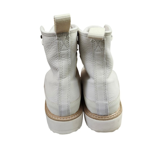 Converse CTAS Lugged Winter White Leather Platform Shoes Hot Pink Laces Size 8 - Picture 8 of 11